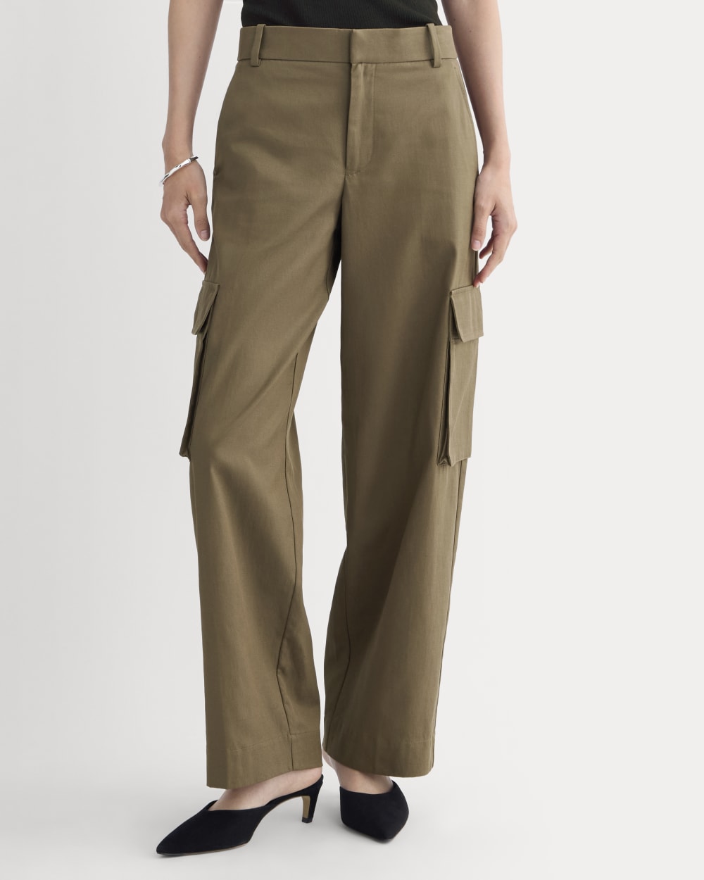Wide-Leg Cargo Trouser in Buttersmooth | Deep Taupe - Image 3