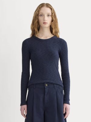 The Cozy Rib Long-Sleeve Tee | Navy