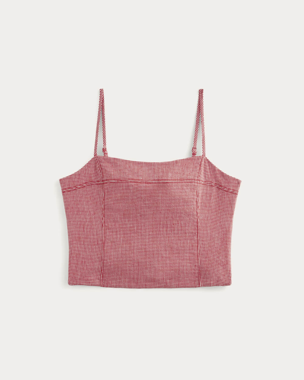 The Seamed Top in Stretch Linen | Classic Red Gingham - Image 2