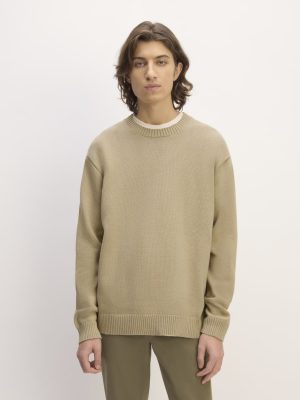 The Classic Sweater in Everyday Cotton | Trench Coat Khaki