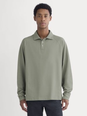 Startup Raglan Polo | Chambray Deep Lichen Green