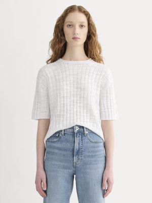 The Oversized Tee in Cotton Linen | White