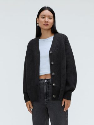 The Felted Merino Cardigan |  Black