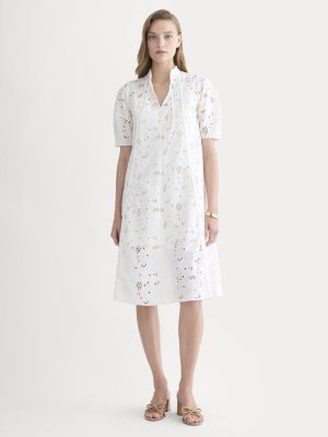 The Eyelet Midi Dress | Bone