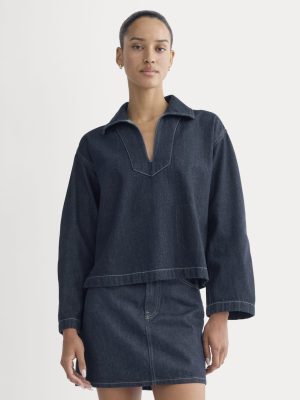 The Cropped Denim Tunic | Tungsten Rinse