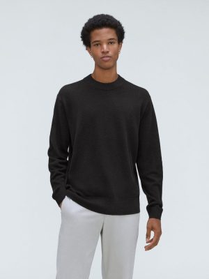 The Merino-Blend Crewneck Sweater | Black