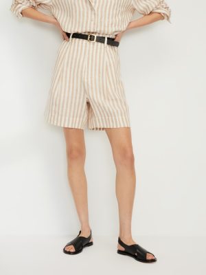 The Linen Way-High® Drape Short | Bone / Caramel