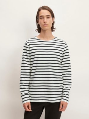 The Premium-Weight Long-Sleeve Mariner Tee |  Canvas / Black