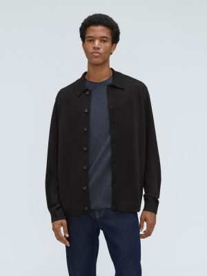 The Merino-Blend Sweater Polo | Black