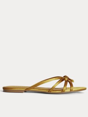The Bow Sandal | Golden Sun Satin