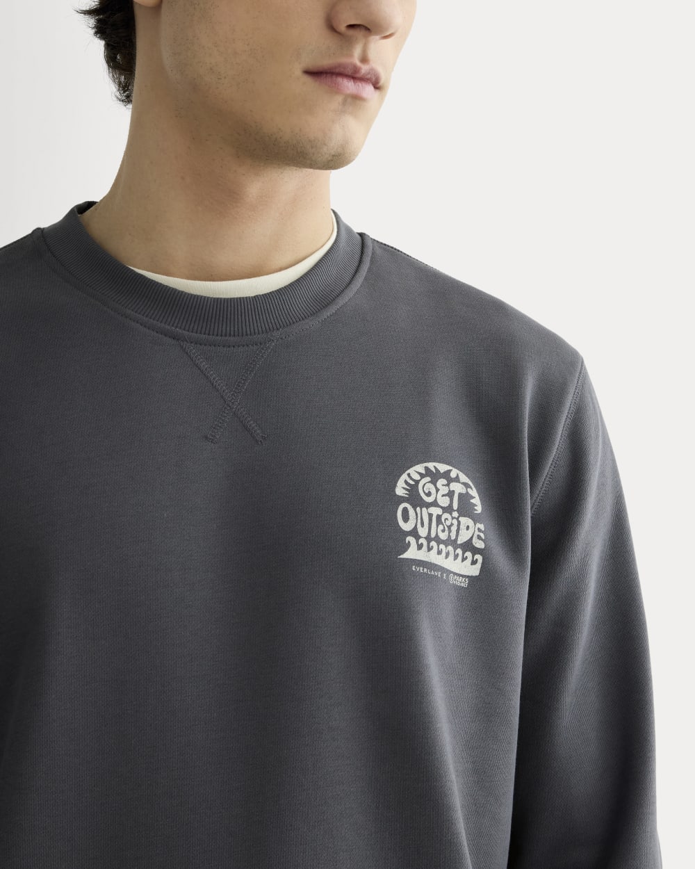 The Everlane x Parks Project French Terry Crew | Forged Iron / Natural - Image 4