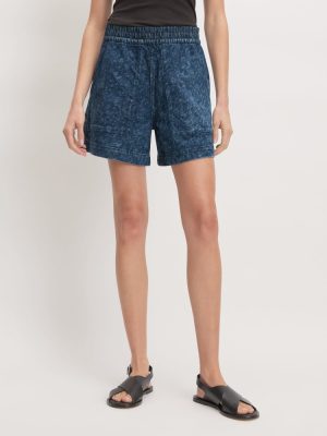 The Denim Utility Short | Dark Painterly Strokes