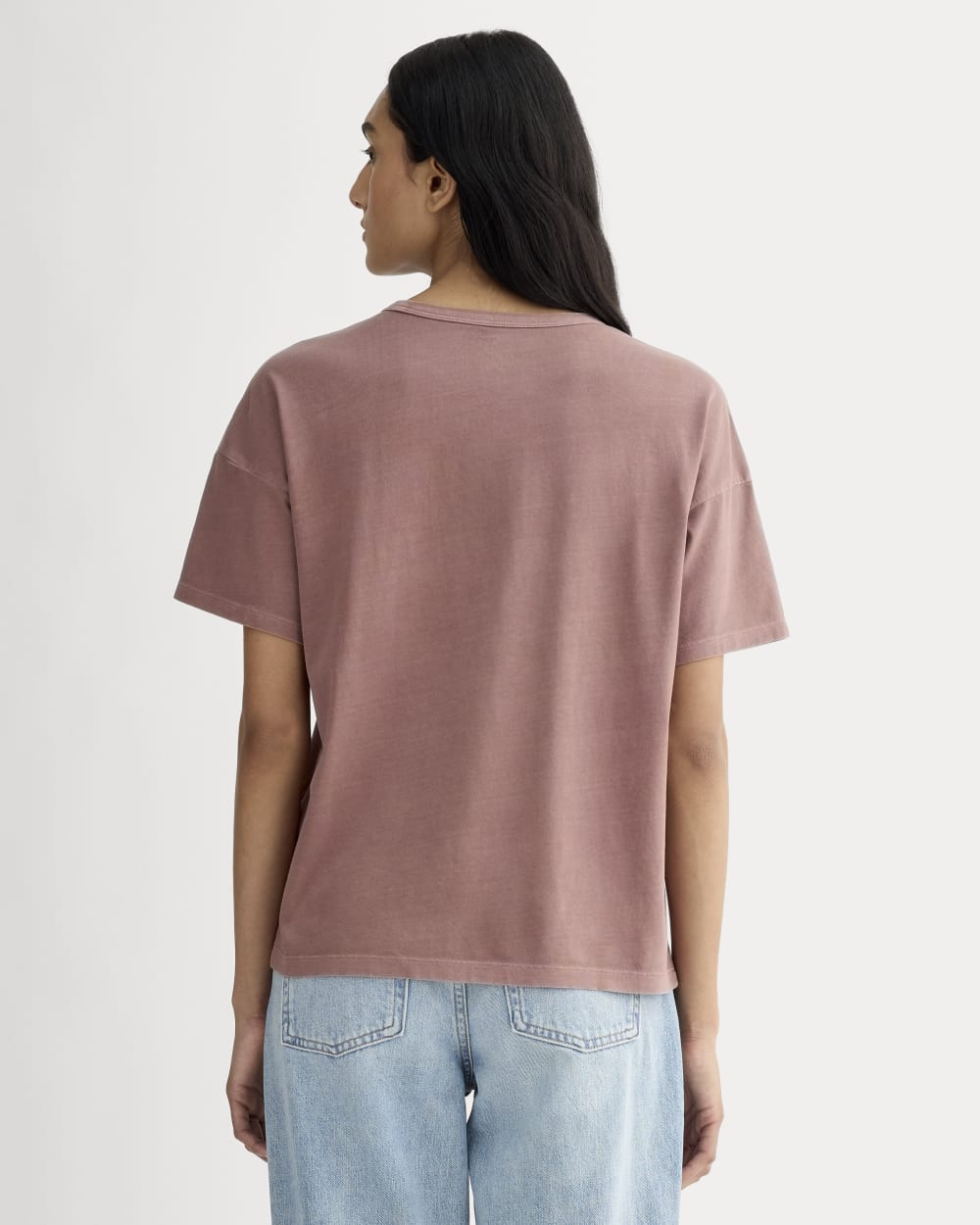 The Boyfriend Tee in Essential Cotton | Brown Garment Dye - Image 4