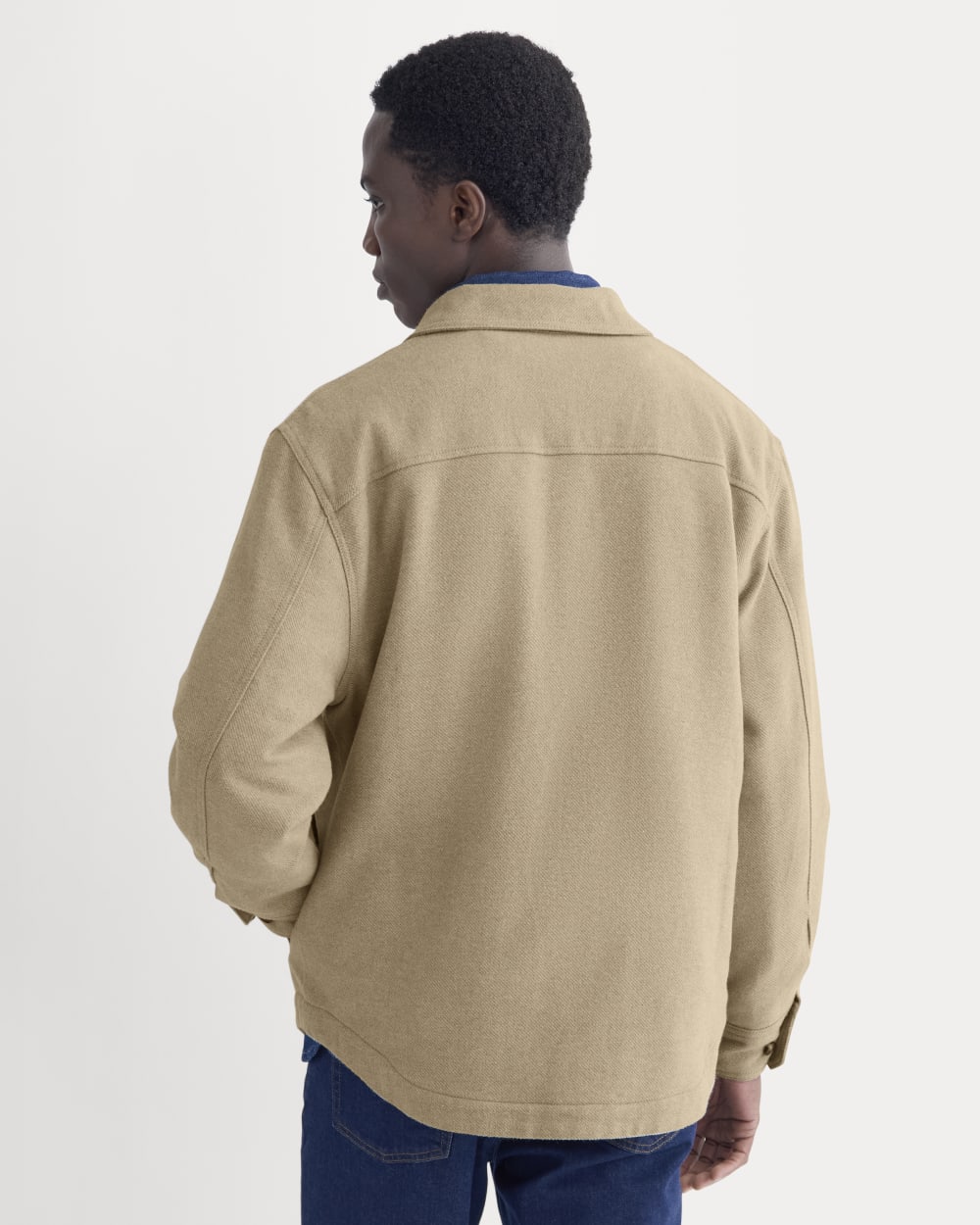 Heavyweight Waffle Twill Overshirt | Dark Heathered Camel - Image 5