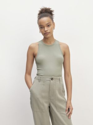 The Luxe Rib Racerback Tank | Sage Green