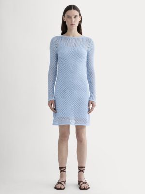 The Lace Knit Mini Dress | Sky Blue