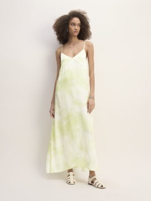 The Everlane x Marques' Almeida Satin Tie-Dye Dress | Seafoam Tie-Dye