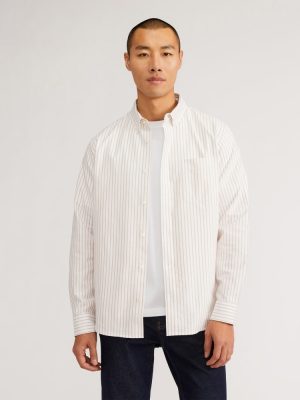 The Classic Oxford Shirt | Sahara / Off-White | Tall
