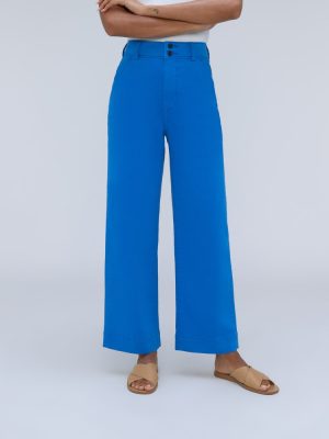 The Organic Wide-Leg Pant | Lapis Blue