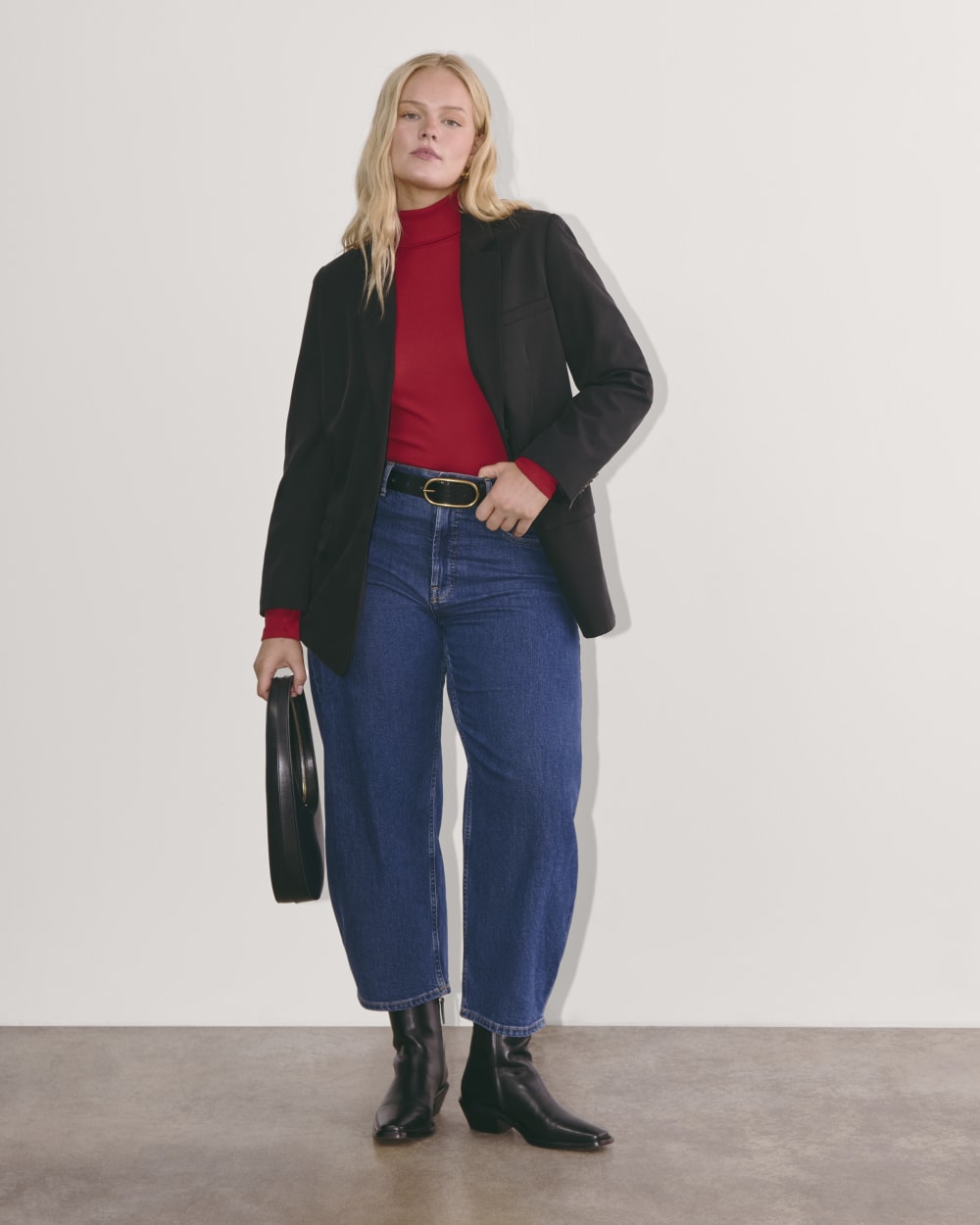 The Luxe Rib Turtleneck | Berry Red - Image 4