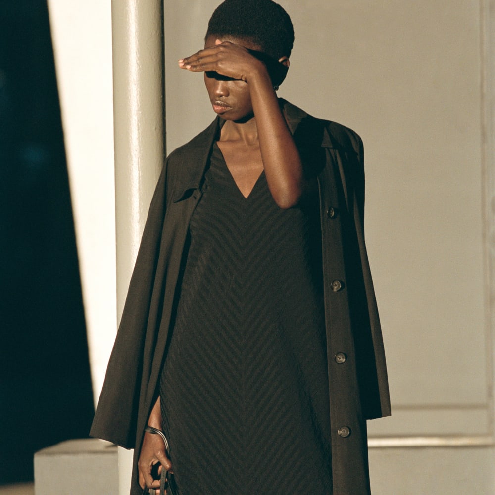 The Gathered Drape Trench | Black - Image 8