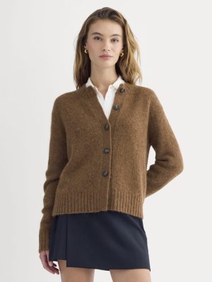 The Crew Cardigan in Alpaca | Toffee