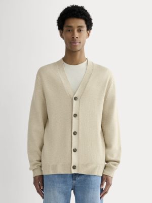 The Classic Cardigan in Everyday Cotton | Desert Sand / Natural