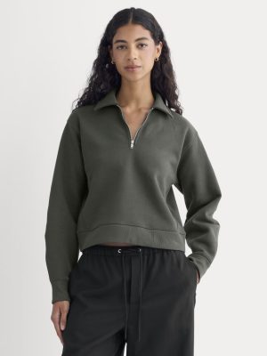 Luxe Fleece Zip Polo | Washed Black