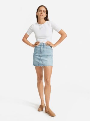 The Short-Sleeve Crew Neck Bodysuit | White | Bikini