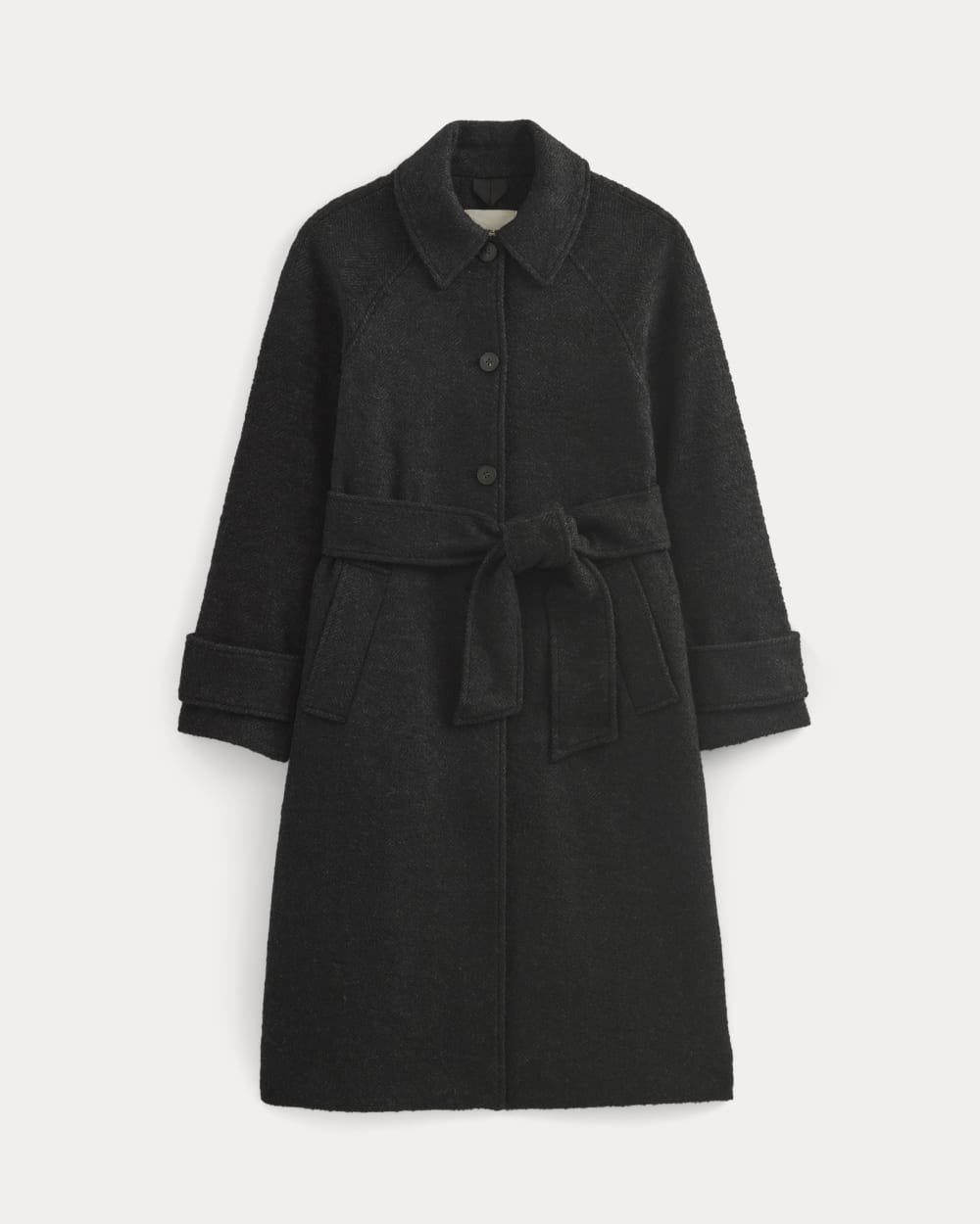 Italian Belted Overcoat | Carbone/Black - Image 2