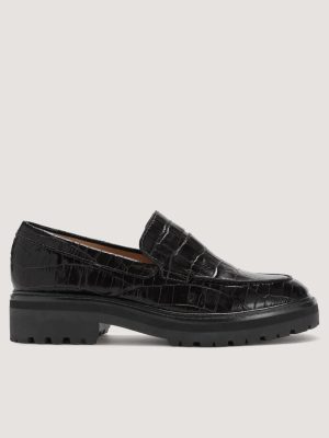 The Lug Loafer | Black Crocodile