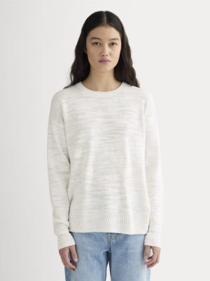 The Slouch Sweater in Cotton Linen | White