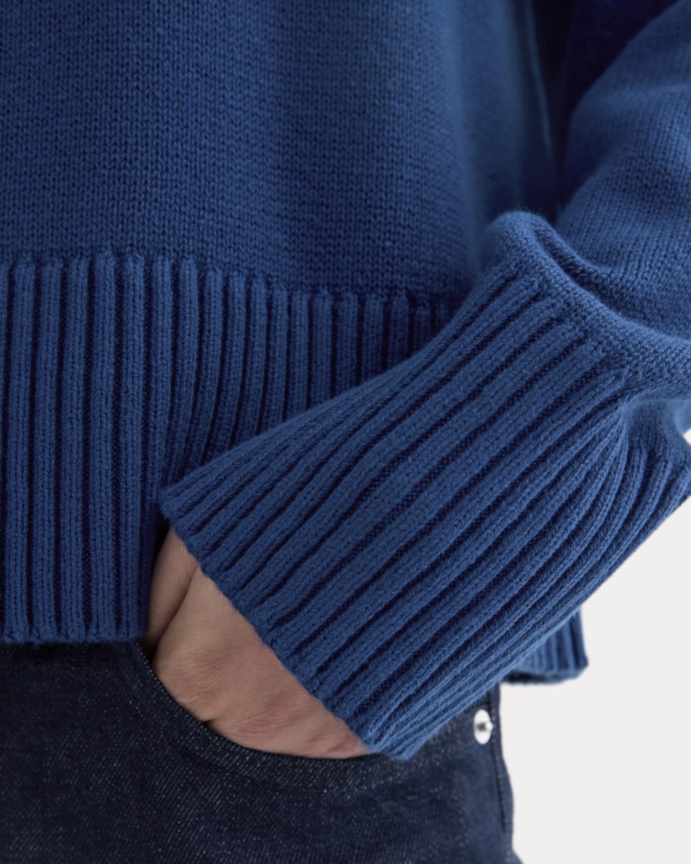 The Boxy Turtleneck in Everyday Cotton | Deep Lazuli Blue - Image 4