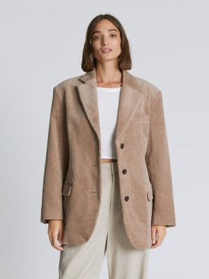 The Corduroy '80s Blazer | Taupe Grey