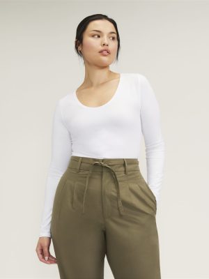 The Supima® Form Ballet Neck Tee | White