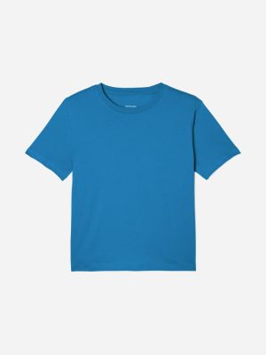 The Box-Cut Tee in Essential Cotton | Horizon Blue | No Pocket