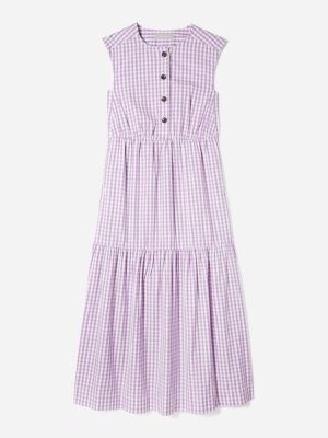 The Tiered Midi Dress | Orchid Gingham