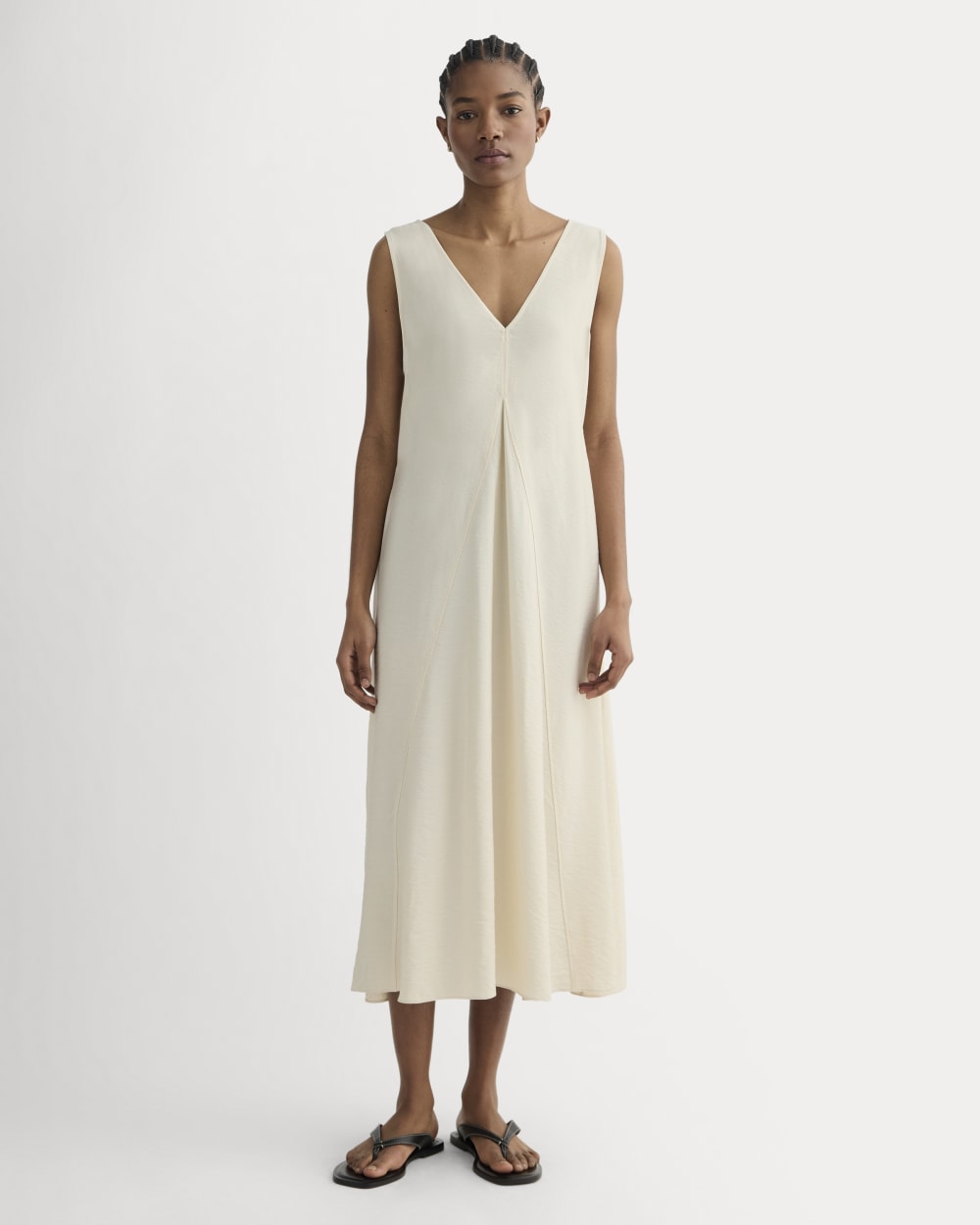 The V-Neck Dress in SoftLuxe | Sandshell