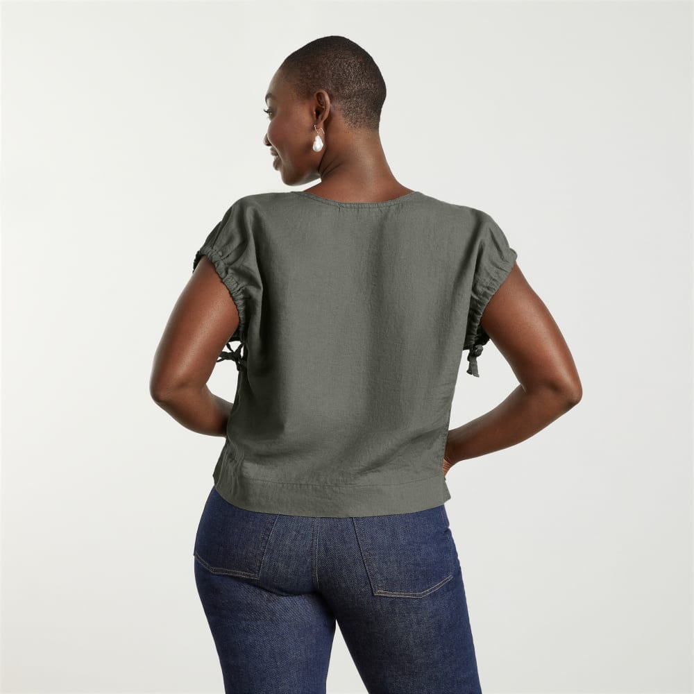 The Drawstring Tunic | Pewter Green - Image 3