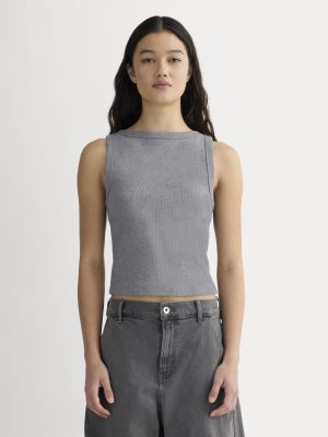The Selfie Boatneck Tank | Mid Heather Grey