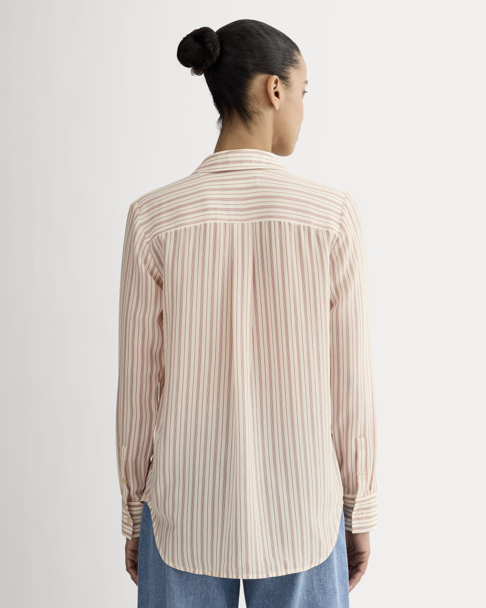 The Must-Have Shirt in Washable Silk | Bone / Dusky Rose - Image 5