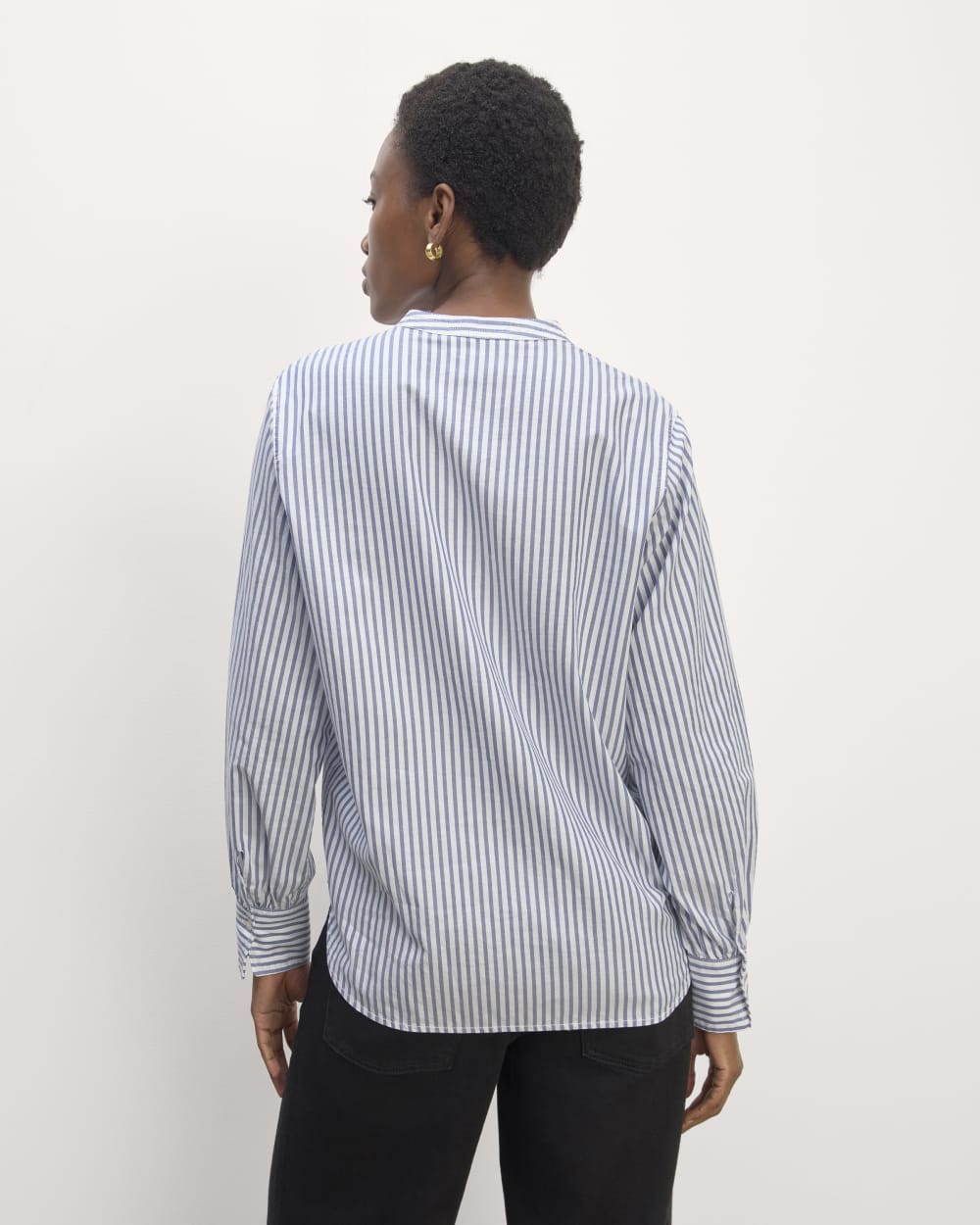 The Henley Shirt in Silky Cotton | White / Bellwether Blue - Image 6