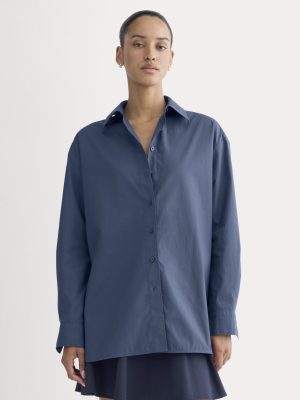 The Boyfriend Shirt in Ultrasoft Cotton | Deep Lazuli Blue