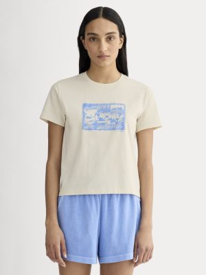 The Everlane x Parks Project Box-Cut Tee | Natural / Granada Sky Blue
