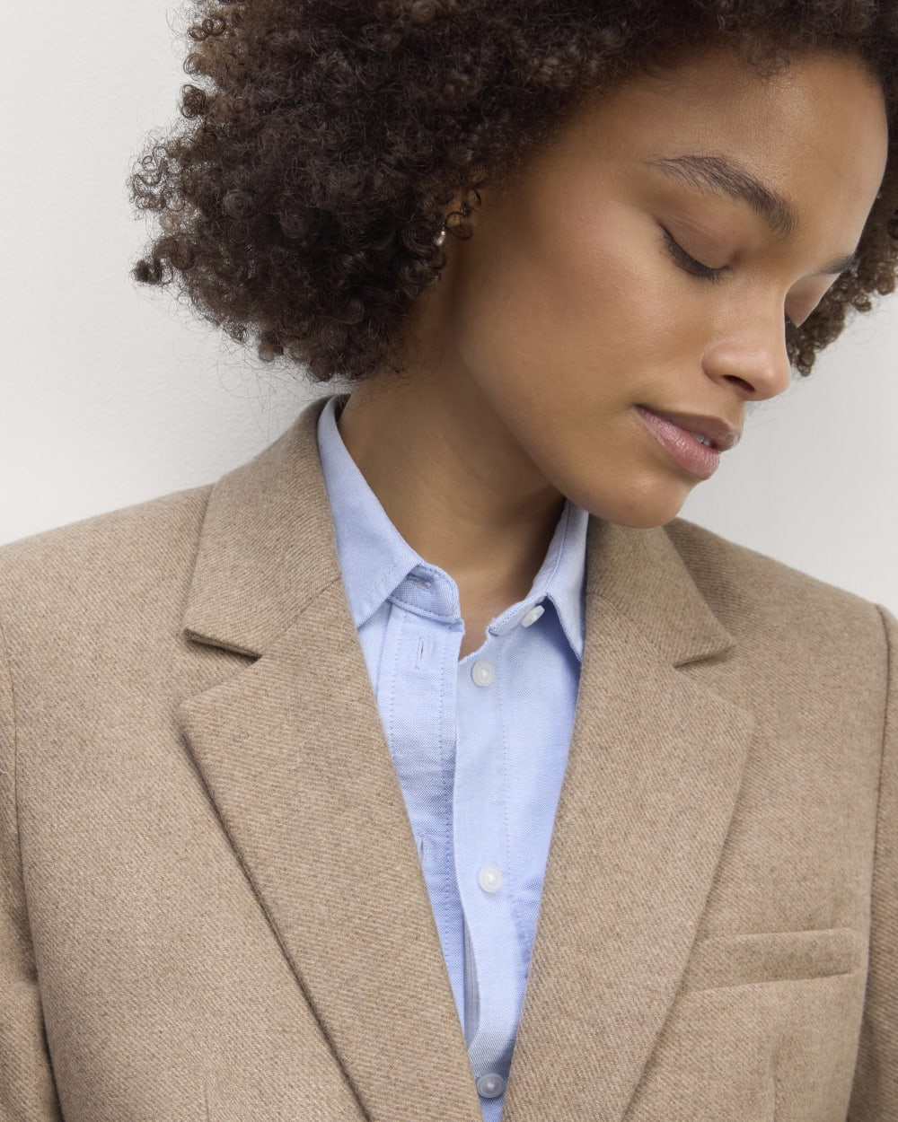 The Oversized Blazer in Wool | Beige Twill - Image 4