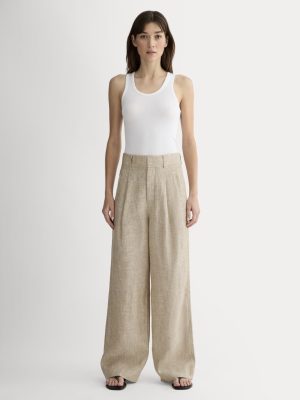 The Linen Way-High® Drape Pant  | Cornstalk Chambray