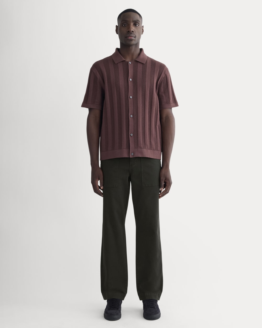 The No-Sweat Ribbed Polo | Dark Mahogany - Image 3