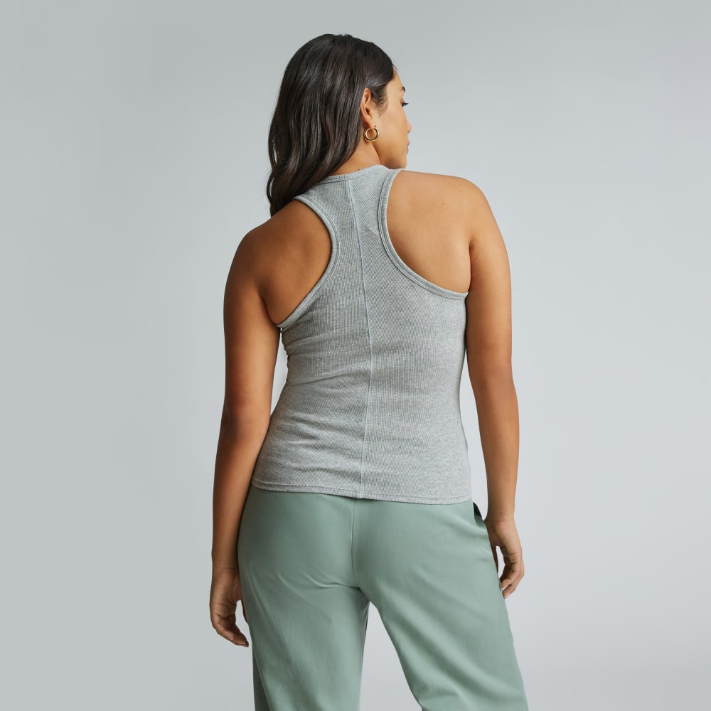 The Luxe Rib Racerback Tank | Heathered Grey - Image 3