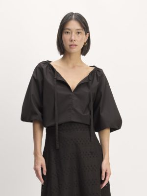 The Supima? Puff-Sleeve Top | Black