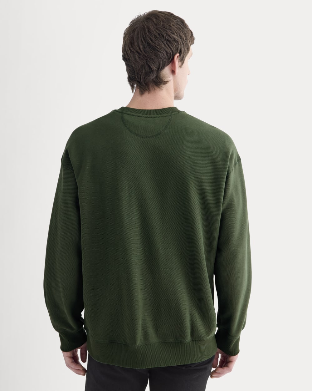 Twill Terry Jacquard Crew Sweatshirt | Dark Forest - Image 5